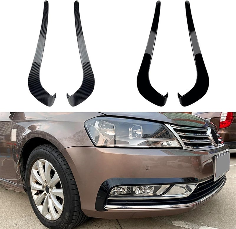 DEMULAX Glossy Black Fog Light Eyebrow Trim for VW Passat B8 - Image 4