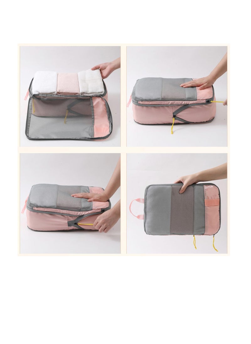 Excefore Ultra Space Saving Self-Compression Organizer, Space Saver Bags, Self-Compression Design Clothing Storage Bags, Heavy Duty Moving Bags, Compressed Storage Bags for Clothing, Blankets, Pink  - Image 3