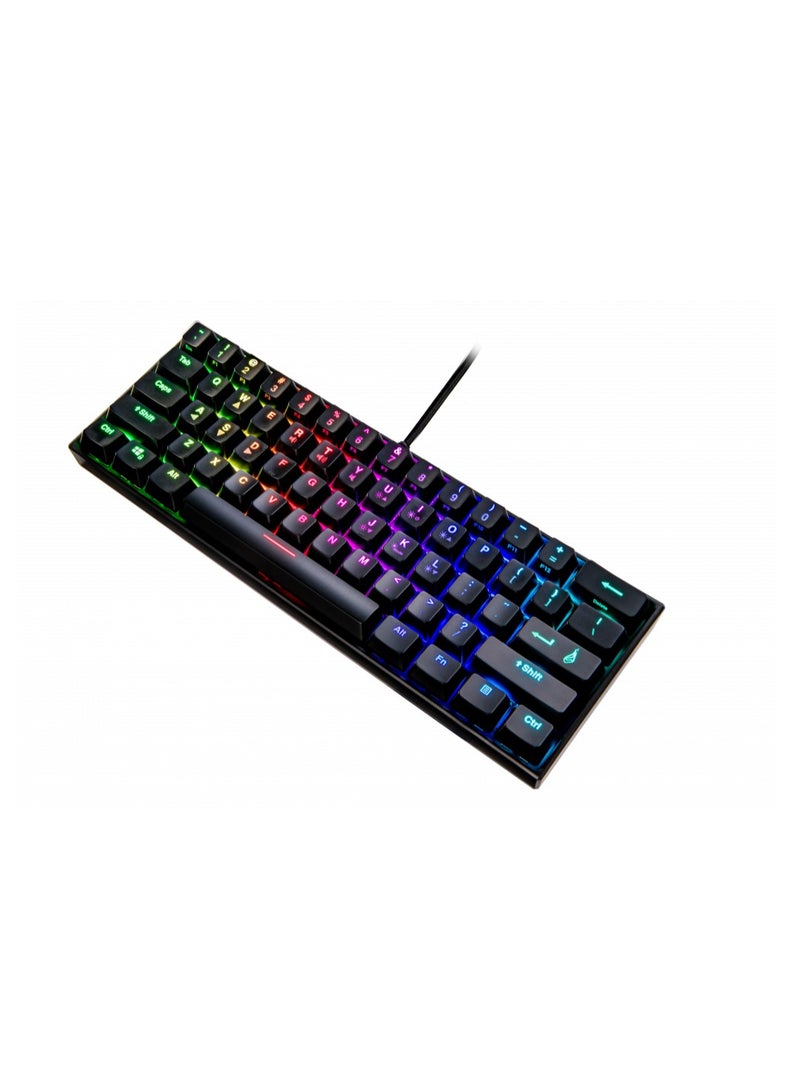 SureFire Kingpin M1 60% Mechanical Gaming Keyboard Italian, Gaming Keyboard Small & Mobile, RGB Keyboard with Lighting, 100% Anti-Ghosting Keys, Italian Layout QWERTY - Image 2