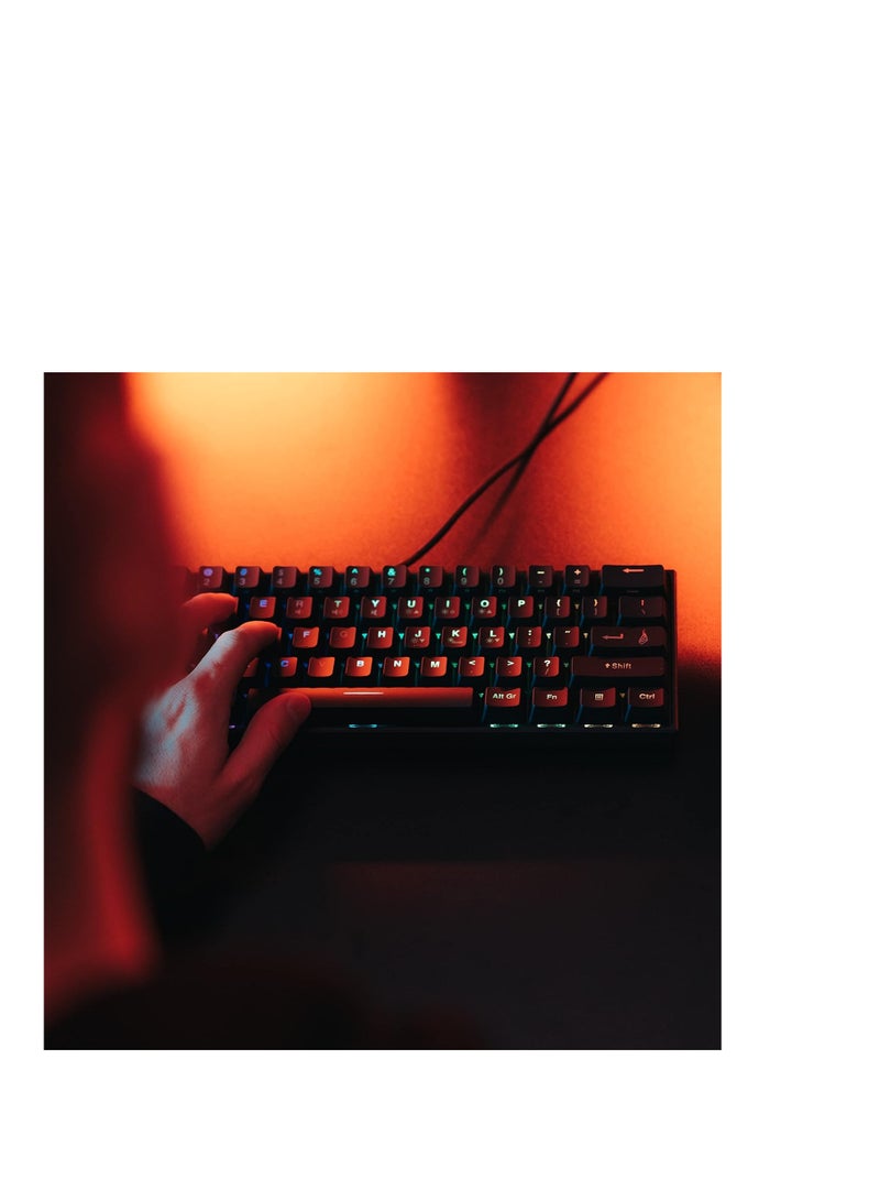 SureFire Kingpin M1 60% Mechanical Gaming Keyboard Italian, Gaming Keyboard Small & Mobile, RGB Keyboard with Lighting, 100% Anti-Ghosting Keys, Italian Layout QWERTY - Image 3