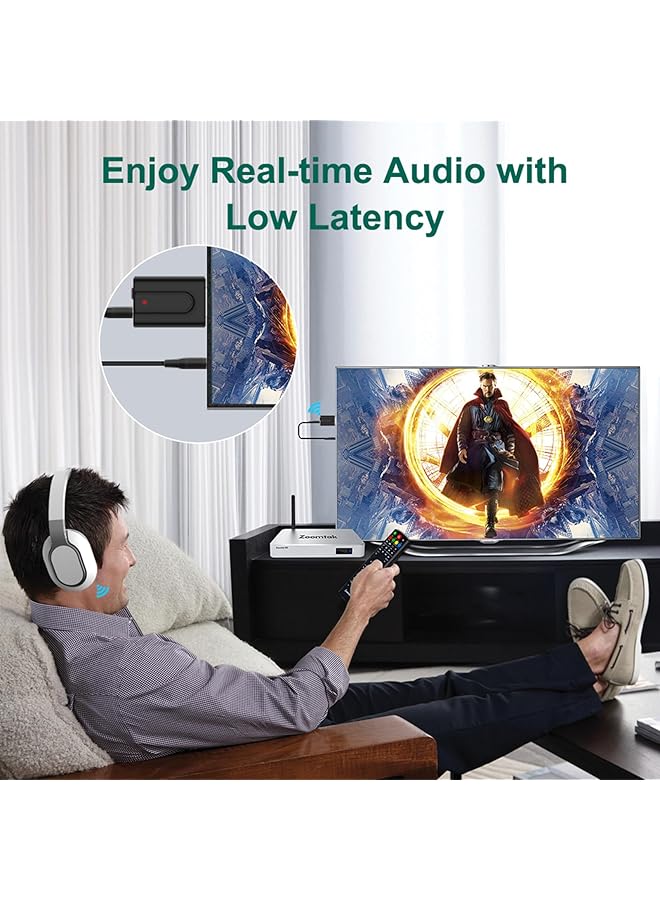 KASTWAVE 2-In-1 Usb Bluetooth 5.0 Transmitter And Receiver, Wireless Audio Adapter For Tv, Pc, Headphones, Speakers, Car & Home Stereo System, 3.5Mm Aux, Usb Powered - Image 2