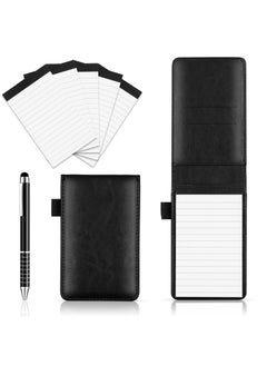 Sweet seven Pocket Notepad Set with Pen and Refills - 5 Small Notepads, 3x5 Inches, 50 Lined Pages per Pad - Perfect for Offices, Schools, and Restaurants（Black）  - Image 1