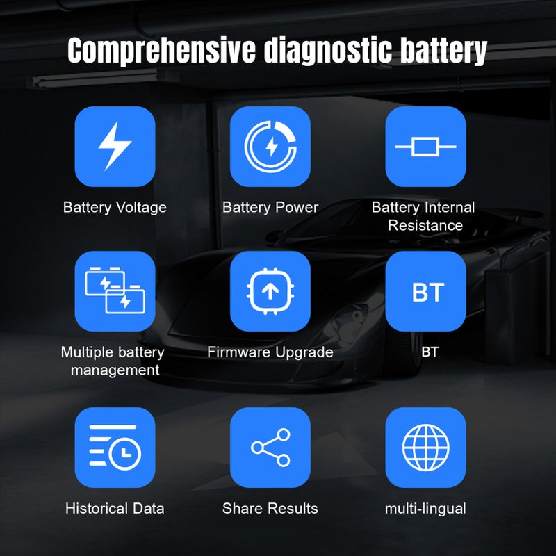 KONNWEI BK100 6V 12V Car BT Battery Tester Battery Load Tester Internal Resistance Tester Analyzer for Car Motorcycle Lawn Mower Steamship - Image 2