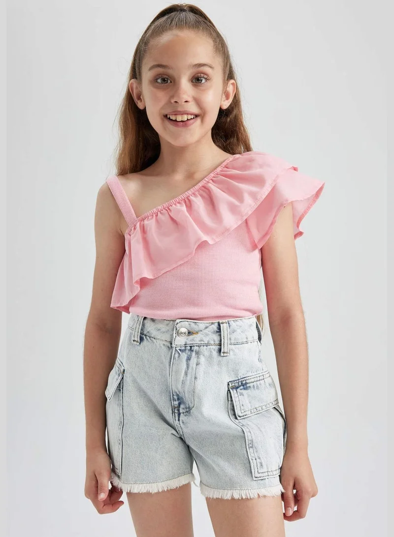 ديفاكتو Girl Crop Short Sleeve Vest