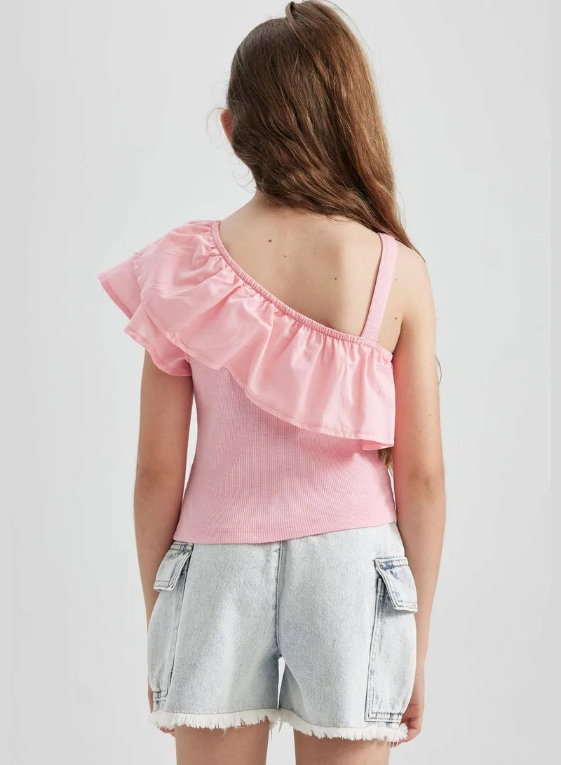 ديفاكتو Girl Crop Short Sleeve Vest