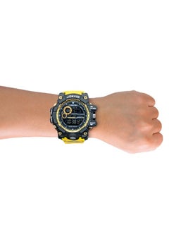 JoeFox Digital Backlight Sports Watch Casual Dual Display Stopwatch Multifunction Military Classical Calendar WristWatch Shock Resist Waterproof Watch for Men Yellow  - Image 3