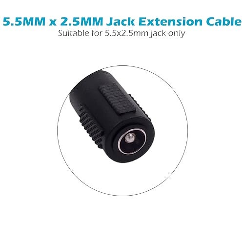 Fancasee 2-Pack 6FT 5.5mm x 2.5mm DC Power Extension Cable Male to Female Plug Jack Power Supply Adapter Extension Cord for IP Camera CCTV Surveillance Security Camera LED Strip DVR Router - Image 3