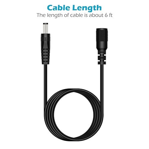 Fancasee 2-Pack 6FT 5.5mm x 2.5mm DC Power Extension Cable Male to Female Plug Jack Power Supply Adapter Extension Cord for IP Camera CCTV Surveillance Security Camera LED Strip DVR Router - Image 4