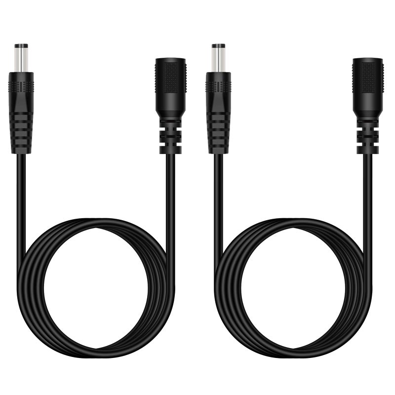 Fancasee 2-Pack 6FT 5.5mm x 2.5mm DC Power Extension Cable Male to Female Plug Jack Power Supply Adapter Extension Cord for IP Camera CCTV Surveillance Security Camera LED Strip DVR Router - Image 5