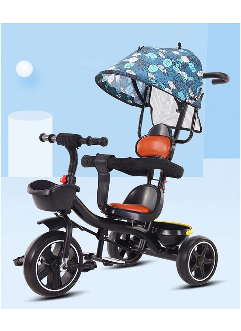 LIMOS Children Tricycle Kids Ride On Push Cycle with Pushing Bar(Blue)  - Image 1