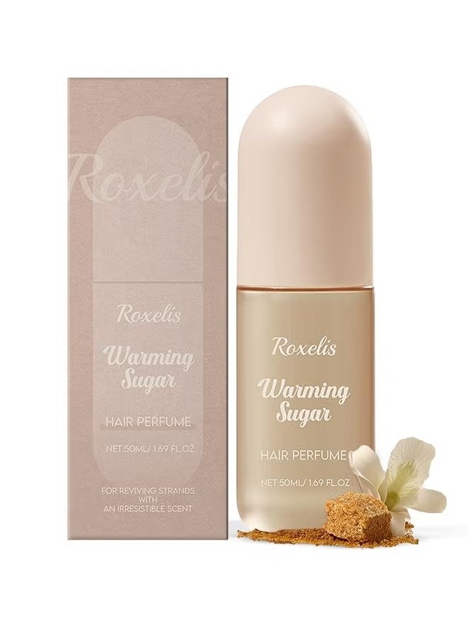 Roxelis Warming Sugar Hair Perfume For Women, Clean, Deodorizing And Patented Odor-Eliminating Technology, Body Mist, Freshen Hair, Body And Pillows, Sweet Citrus And Warm Vanilla Scent, 50ML - Image 1