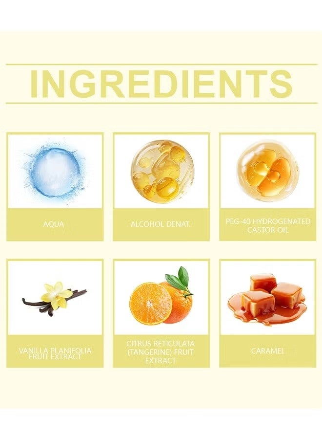 Roxelis Warming Sugar Hair Perfume For Women, Clean, Deodorizing And Patented Odor-Eliminating Technology, Body Mist, Freshen Hair, Body And Pillows, Sweet Citrus And Warm Vanilla Scent, 50ML - Image 2