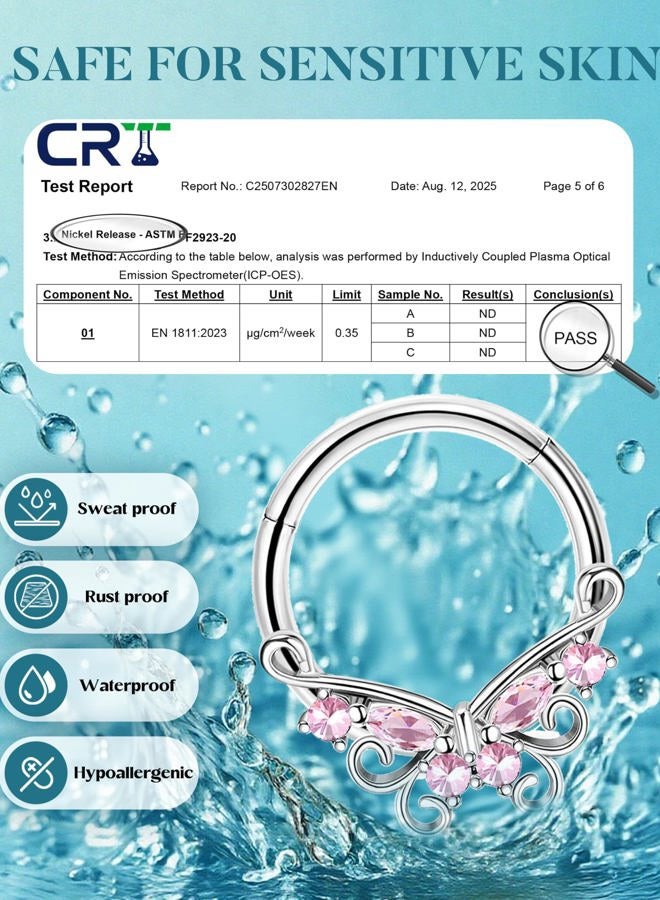 Drperfect 8 Pcs Septum Rings 16g For Women 16 Gauge Small Silver Surgical Steel Stainless Steel 8mm 10mm Septum Ring Hoop Nose Rings Septum Piercing Jewelry - Image 5