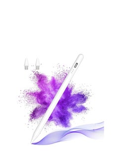 Generic Stylus Pen for Android Touch Screens,Stylus Pencil for Tablet,Tablet Stylus Compatible Samsung/HuaWei/Tablet/Phone,Capacitive Pen with 2 Replacement Tips,Tablet Pencil with Palm Rejection,White  - Image 1