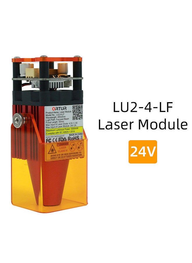 Generic - LU2-4-LF 24V Upgrade Laser Module 5W Laser Power Fixed Focus Suitable for Laser Master 2 S2/Laser Master Laser 2 PRO S2 Engraver Support Air Assist DIY Carving Engraving Machine Engraver Accessory - Image 1