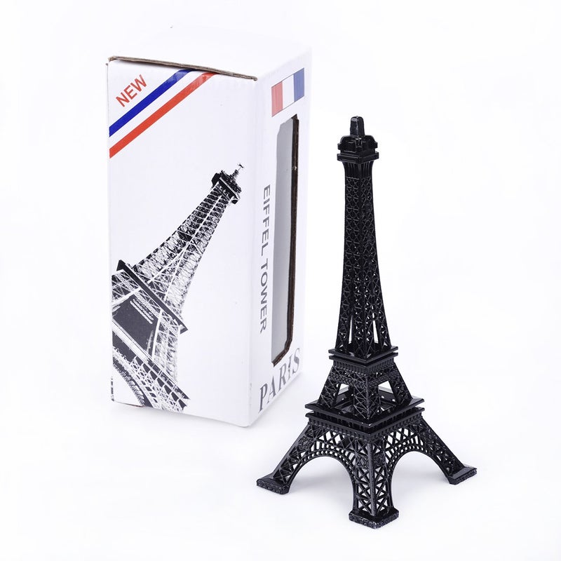 ESHATO Black Metal Eiffel Tower Statue, 7inch Decorative Figurine Replica Stand Holder for Cake Topper Table Decor Gift Party Home Decoration - Image 5