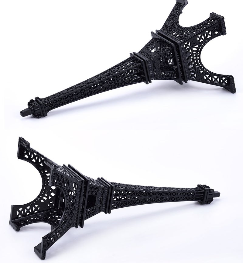 ESHATO Black Metal Eiffel Tower Statue, 7inch Decorative Figurine Replica Stand Holder for Cake Topper Table Decor Gift Party Home Decoration - Image 4