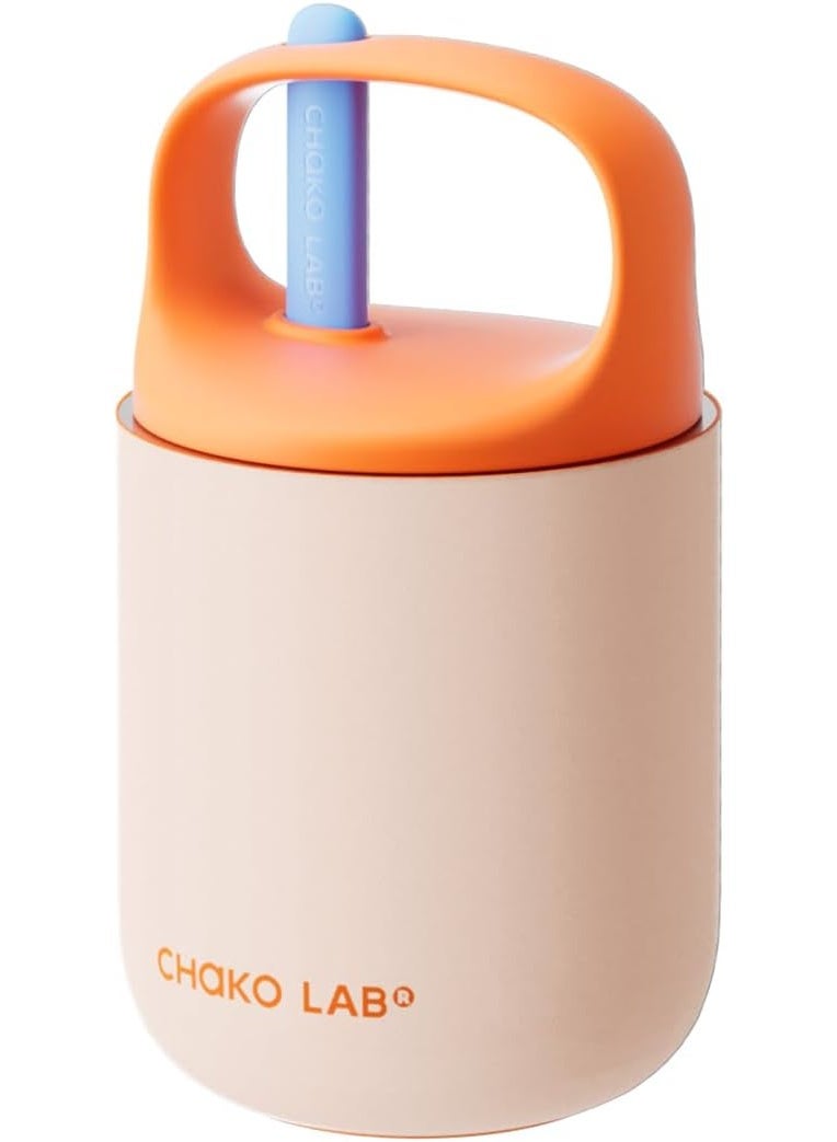 CHAKO LAB Food Jar 15 oz | Stainless Steel Vacuum Insulated for Hot Food and Cold Food | Wide Mouth Leak Proof Lunch Storage for Smoothie Bowl, Soup, Yogurt(Pink and Orange) - Image 1