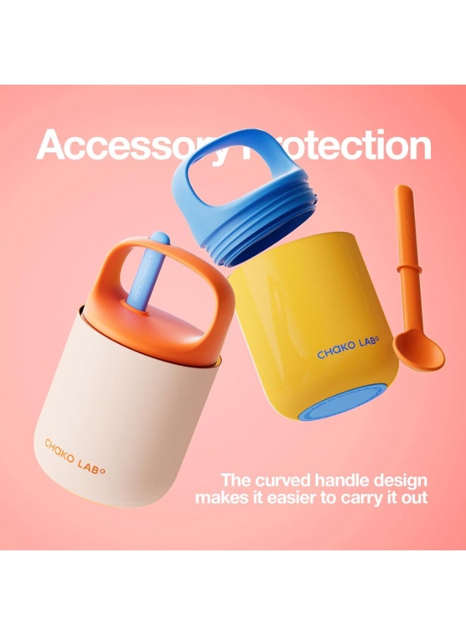 CHAKO LAB Food Jar 15 oz | Stainless Steel Vacuum Insulated for Hot Food and Cold Food | Wide Mouth Leak Proof Lunch Storage for Smoothie Bowl, Soup, Yogurt(Pink and Orange) - Image 4