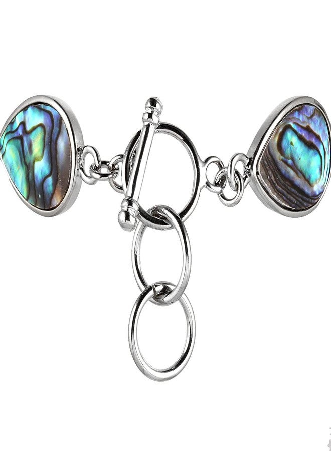 SUNYIK Natural Abalone Shell Bracelet for Women and Man, Adjustable Link Bangle for Unisex, Teardrop Shaped - Image 2