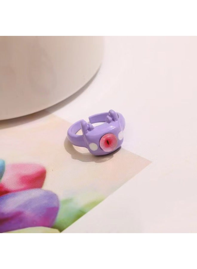 Cute Little Monster New Children's Ring Dopamine Couple Best Friend Ring Kids Gift Cartoon Ring