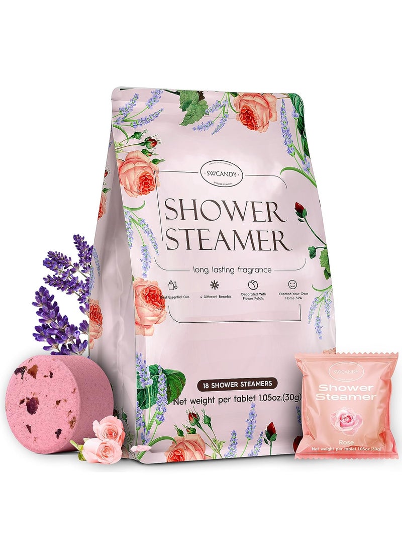 SWCANDY - Shower Steamers Aromatherapy Gifts for Women SWCANDY 18 Pack Shower Bombs Birthday Gifts for Women Bath Bombs with Essential Oils Stocking Stuffers for Women Self Care and Relaxation Gifts for Mom - Image 1