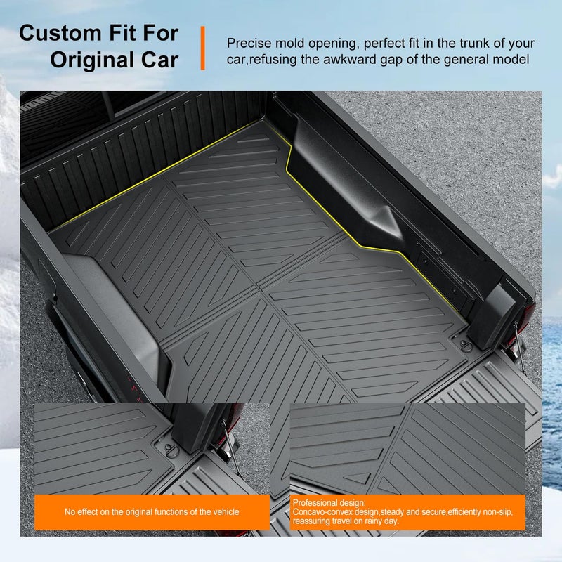 powoq 6FT Truck Bed Mat Compatible with 2005-2023 Toyota Tacoma Truck Bed Liner TPE Material Replacement for 2005-2016 2017 2018 2019 2020 2021 2022 2023 Toyota Tacoma Accessories(6FT Bed Mat) - Image 2
