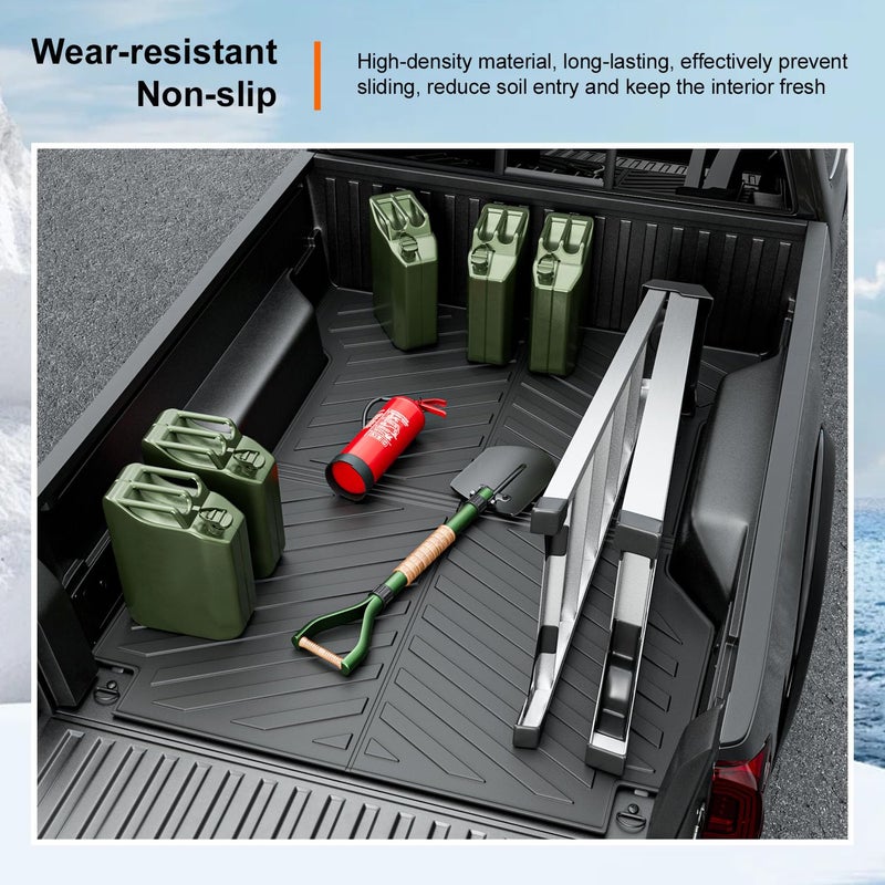 powoq 6FT Truck Bed Mat Compatible with 2005-2023 Toyota Tacoma Truck Bed Liner TPE Material Replacement for 2005-2016 2017 2018 2019 2020 2021 2022 2023 Toyota Tacoma Accessories(6FT Bed Mat) - Image 4