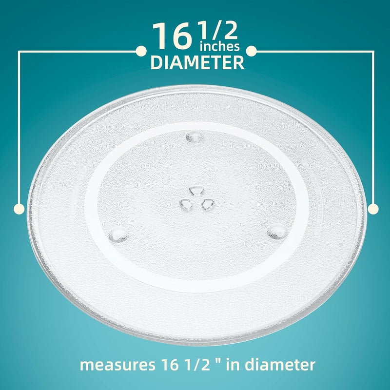 Fetechmate 16 1/2 inch Microwave Glass Plate Replacement for Glass Turntable F06014M00AP Compatible with G-E WB48X29704 Microwave Turntable Plate Replace A06014M00AP WB48X10046 5304519348 by - Image 2