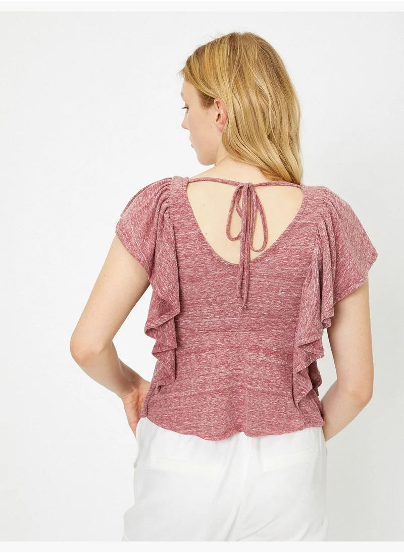 كوتون Button Detailed T-Shirt