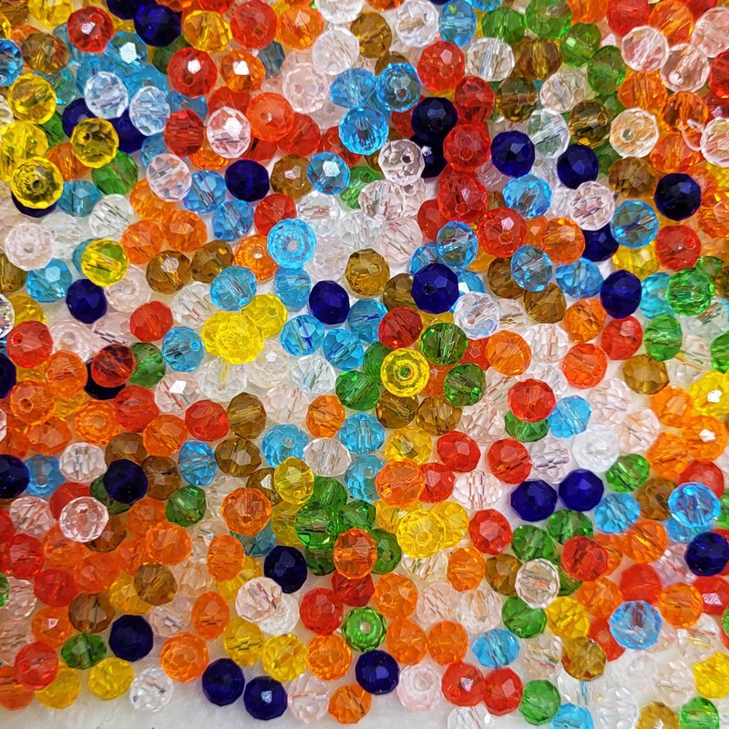 INDIKONB 6mm Glass Crystal Beads for Bracelets & Jewellery Making | Tyre Rondelle Transparent Beads for DIY Craft & Accessories (Multicolor) - Image 5