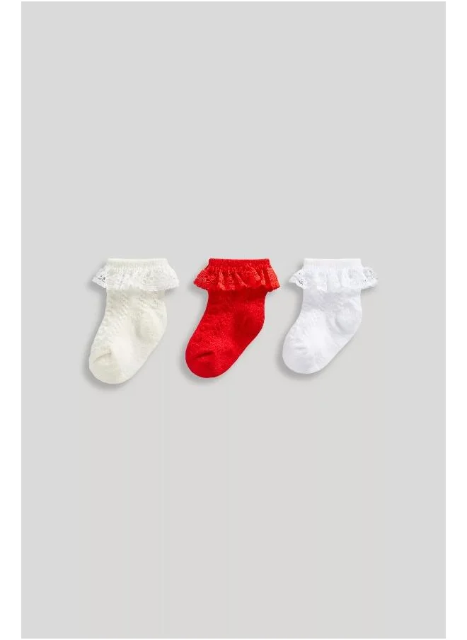 mothercare 3 Pack Lace Trim Baby Socks