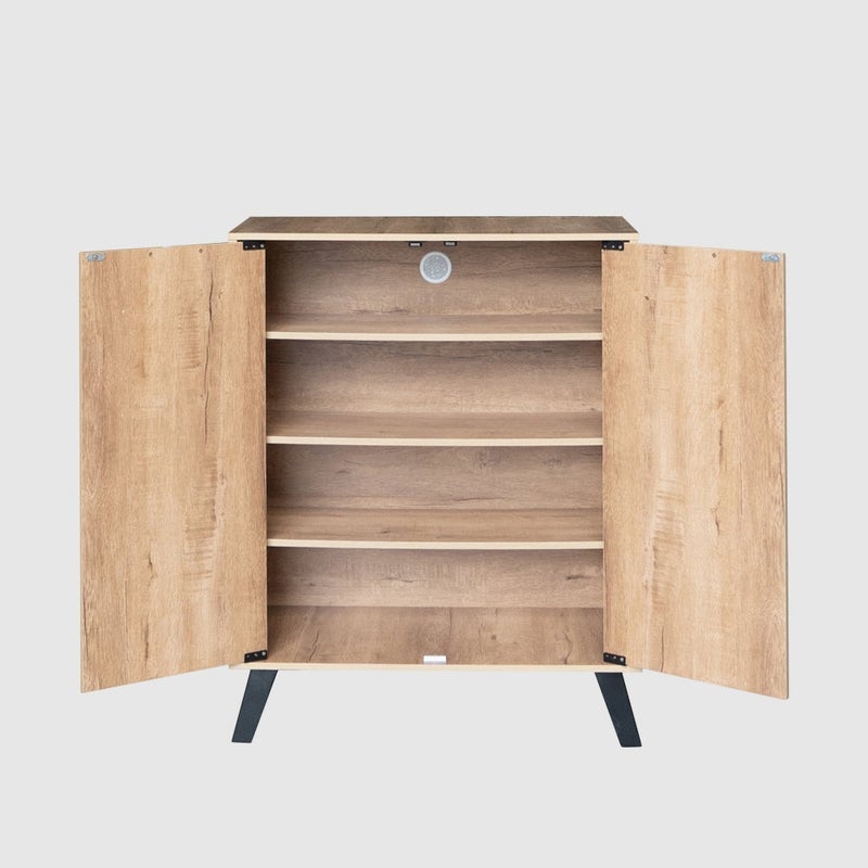 بيتي خزانة احذية خشب 4 أدوار بابين - تصميم أنيق بصناعة ماليزية - Image 3