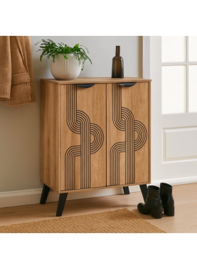 بيتي خزانة احذية خشب 4 أدوار بابين - تصميم أنيق بصناعة ماليزية - Image 1