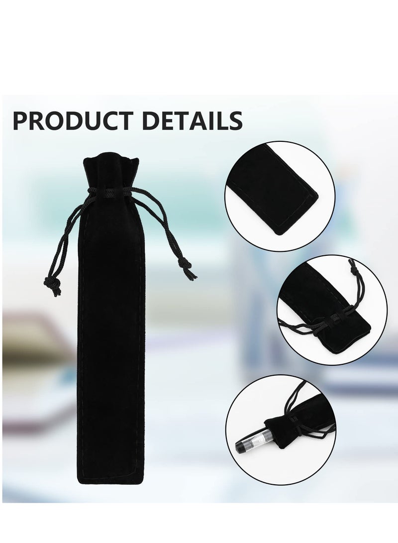 SYOSI Black Velvet Pen Pouches - 20-Pack Single Pen Gift Bags for School, Office, and Business Gifts - Drawstring Pen Holders for Elegant Packaging - Image 3