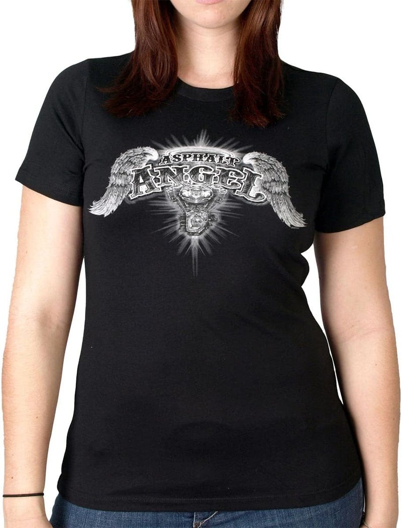Hot Leathers Asphalt Angel Women's Biker T-Shirt - Image 1