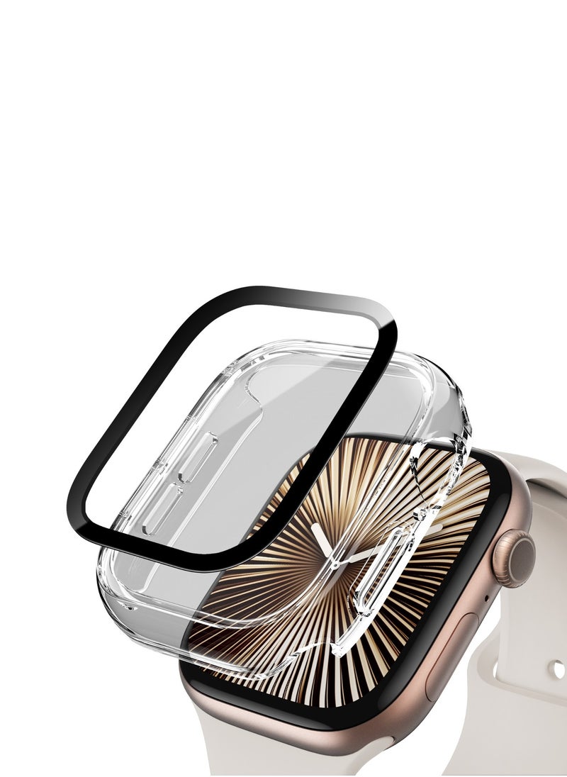 GREEN LION - Guard Plus PC Case for Apple Watch 46mm / Scratch Resistance / Shock Proof / Anti fingerprint / Scratch Resistance / 9H Glass / Overall Protection / Touch Sensitivity / Ultra Lightweight - Clear - Image 1