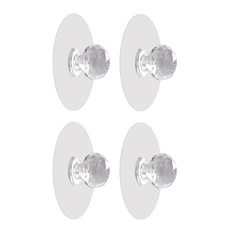 2V BROTHERS 2V BROTHERS 10pcs Diamond Crystal Shaped Strong Sticker Sticky Heavy Duty Wall Hooks for Hanging HomeKitchen Bathroom Key Frame Holders  - Image 1