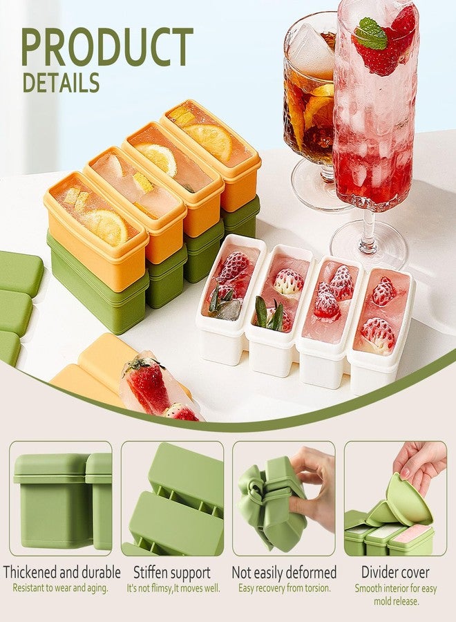 Roucerlin 2 Pack Silicone Ice Cube Tray, Soup Cubes with Lid, Small Meal Prep Freezer Storage Containers for Food Juice Sauce Broth Dessert Kitchen (Yellow, Green) - Image 4