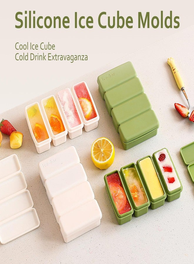 Roucerlin 2 Pack Silicone Ice Cube Tray, Soup Cubes with Lid, Small Meal Prep Freezer Storage Containers for Food Juice Sauce Broth Dessert Kitchen (Yellow, Green) - Image 3