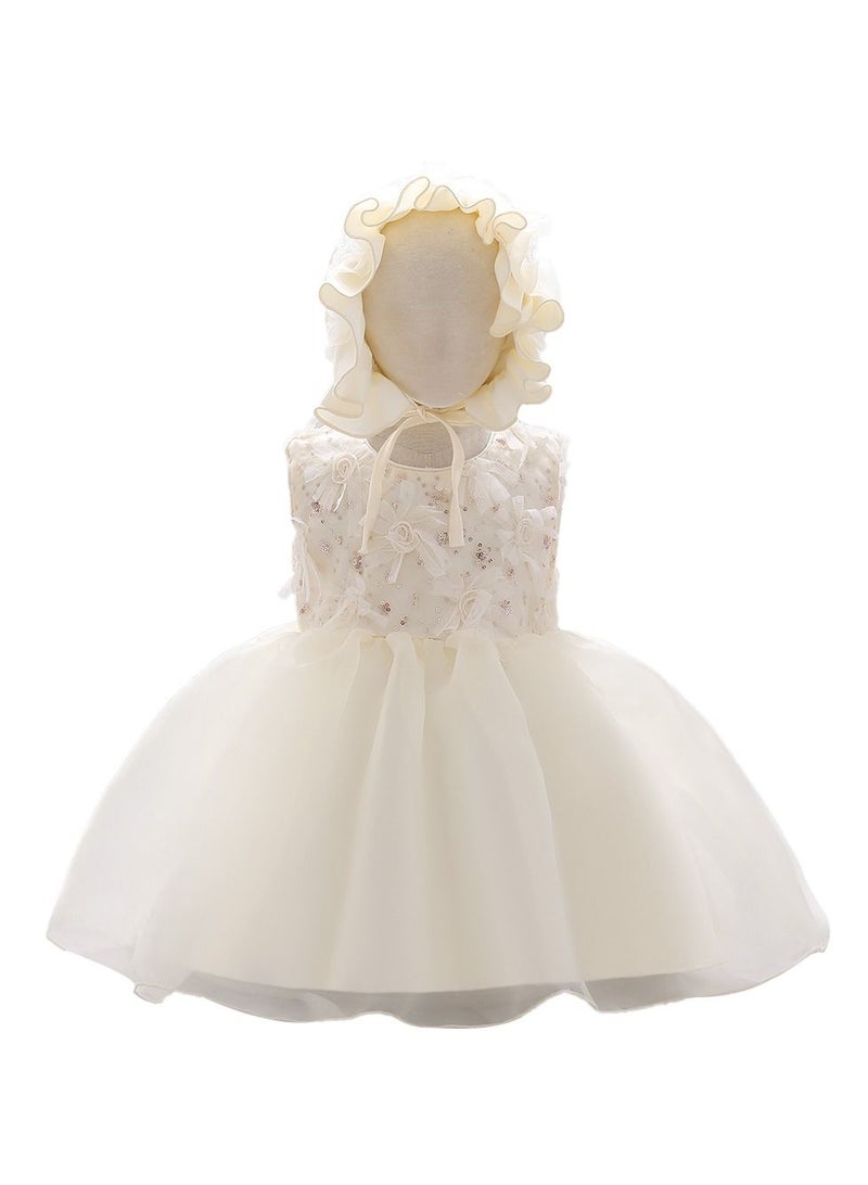 Loquat Stylish Fairy Flower Dress With Hood Champagne  - Image 1