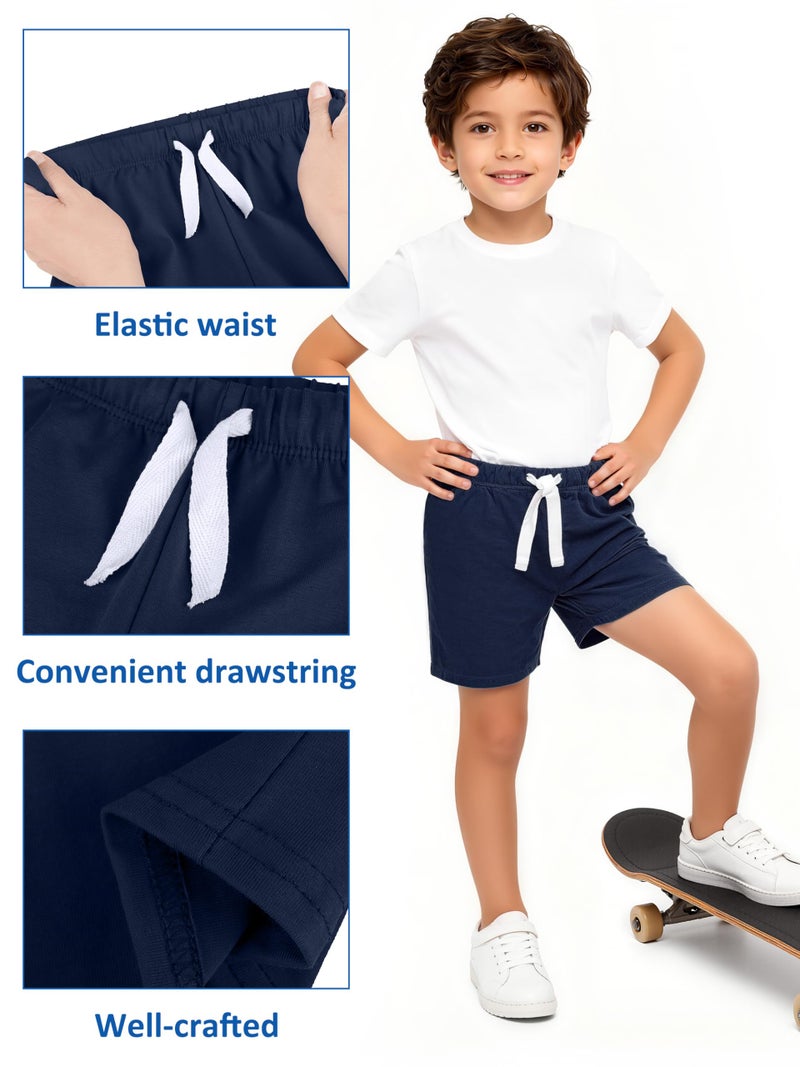 Resinta 5 Pack Toddler Boy Shorts Boys Cotton Short Soft Baby Casual Shorts with Drawstring - Image 5