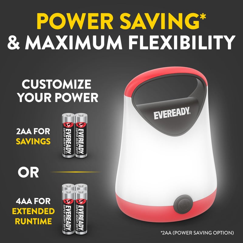 Eveready LED Camping Lantern X-250 (2-Pack), Super Bright Tent Lights, Rugged Water Resistant LED Lanterns, 100 Hour Run-time (Batteries Included), Red and Black - Image 4