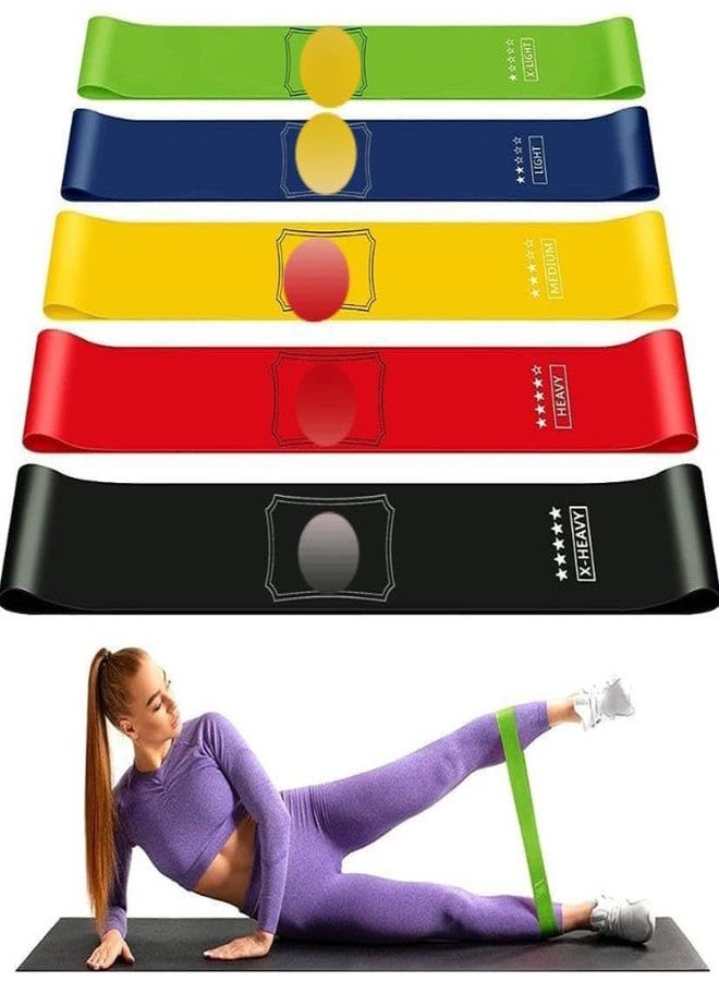 JOLYMIT 5 Piece Resistance Band for Pull Ups, Tricep, Legs, Rubber Tube, Elastic Bands for Yoga, Pilates, Rehab, Fitness and Home Workout, Strength Bands for Booty (Multicolor) - Image 1