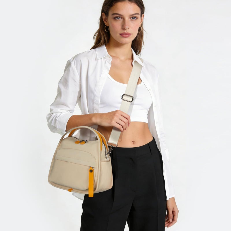 CATSEA Women's Elegant Solid Color Shoulder Bag Fashionable Zipper Crossbody Bags Soft Top Handle Handbag Purse - Image 2