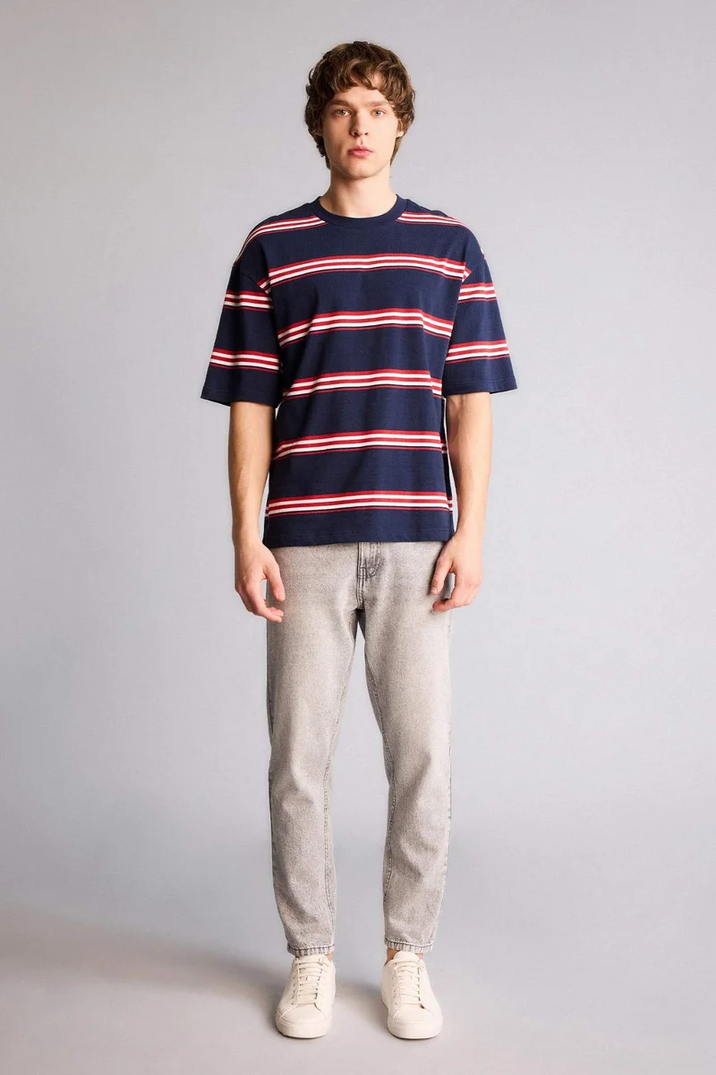 DeFacto Boxy Fit Striped T-Shirt
