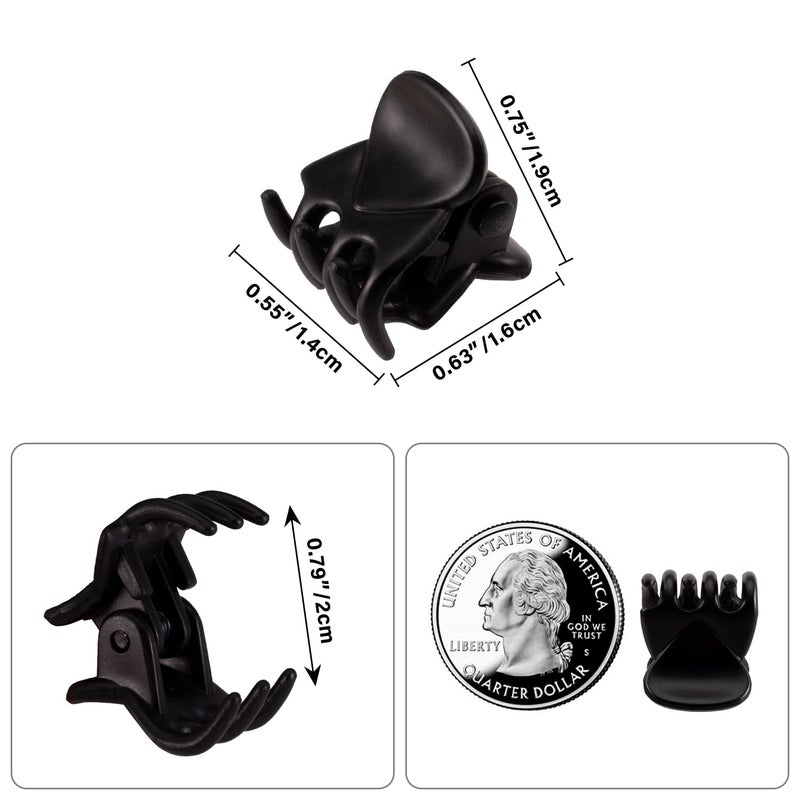 YOHAMA 36 PCS Black Mini Hair Claw Clips Great for Design Kids and Adult Hairstyles Decoration Buns, Pining Bangs Strong Grip Multifunction Clamp Clips. - Image 2