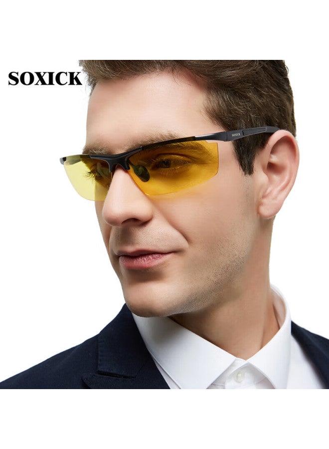 Soxick Night Vision Gl For Night Driving, Specialized Sungl For Drivers, Polarized Lenses For Day And Night Use, Black - Image 1