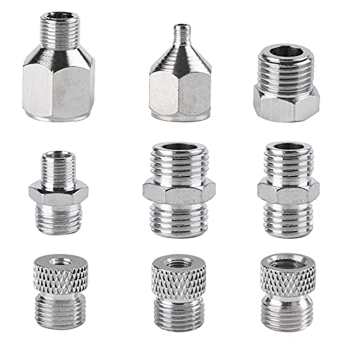 SAGUD 9pcs Airbrush Adapter Set Air Brush Fitting Connector Kit Airbrush Accessories for Mini Air Compressor and Air Hose Supplies - Image 1