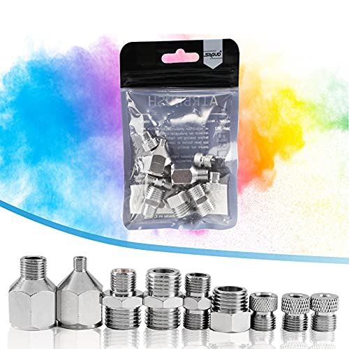 SAGUD 9pcs Airbrush Adapter Set Air Brush Fitting Connector Kit Airbrush Accessories for Mini Air Compressor and Air Hose Supplies - Image 3